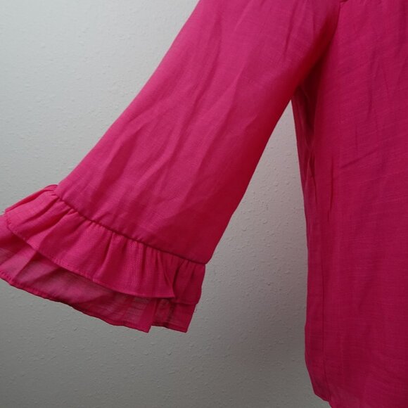 Figueroa & Flower Embroidered Tunic Top Women's Petite Size PM Pink Loose Fit - Picture 6 of 11